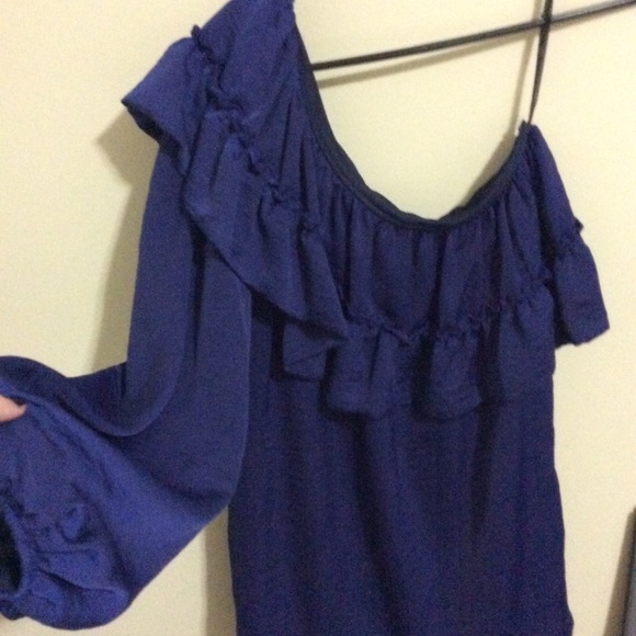 Ruffled One Shoulder Top - Picture 2 of 5